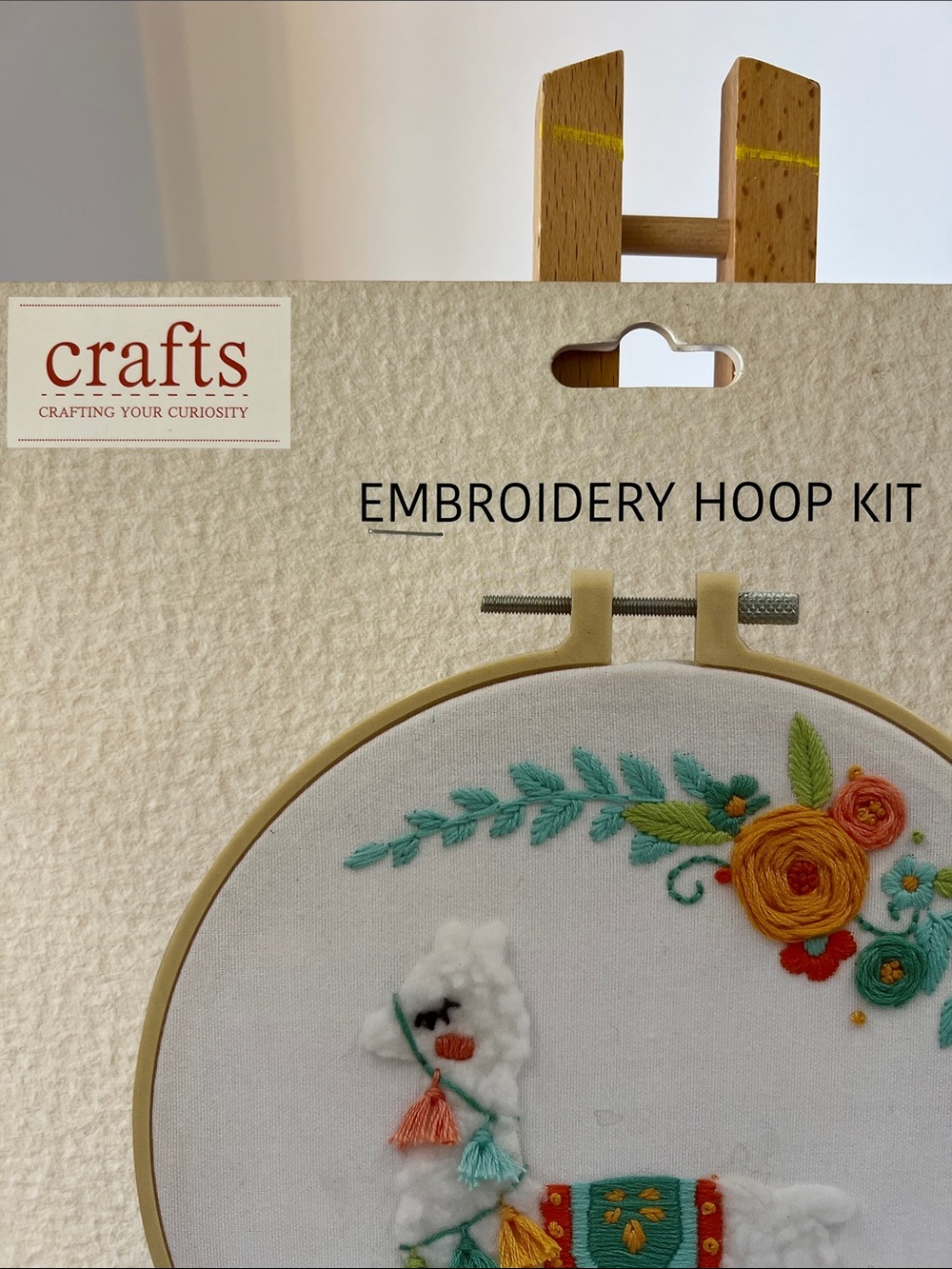 Llama Embroidery Hoop Kit 8” x 8” DIY Floral Alpaca Craft Kit NIP - Picture 5 of 6